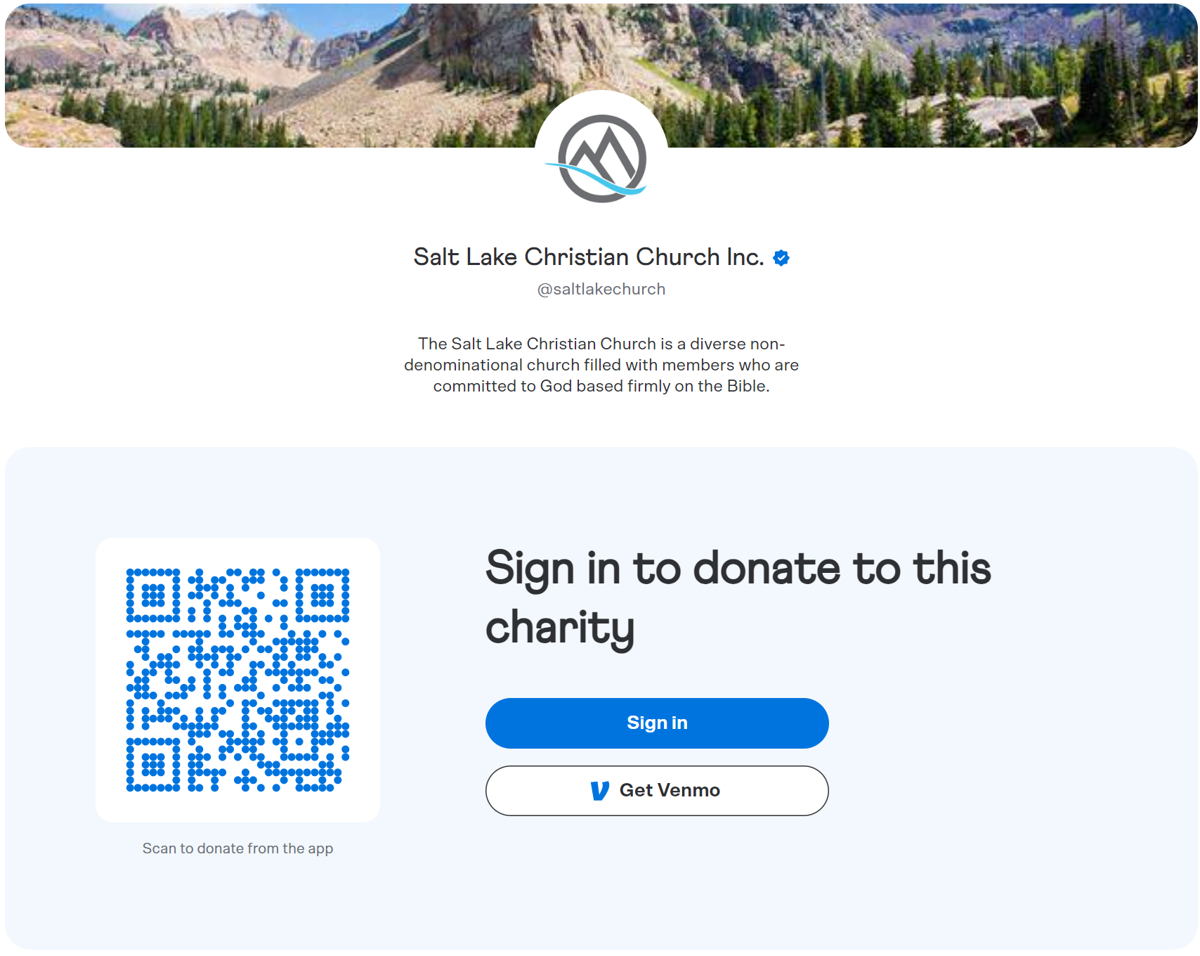 Venmo Giving Option